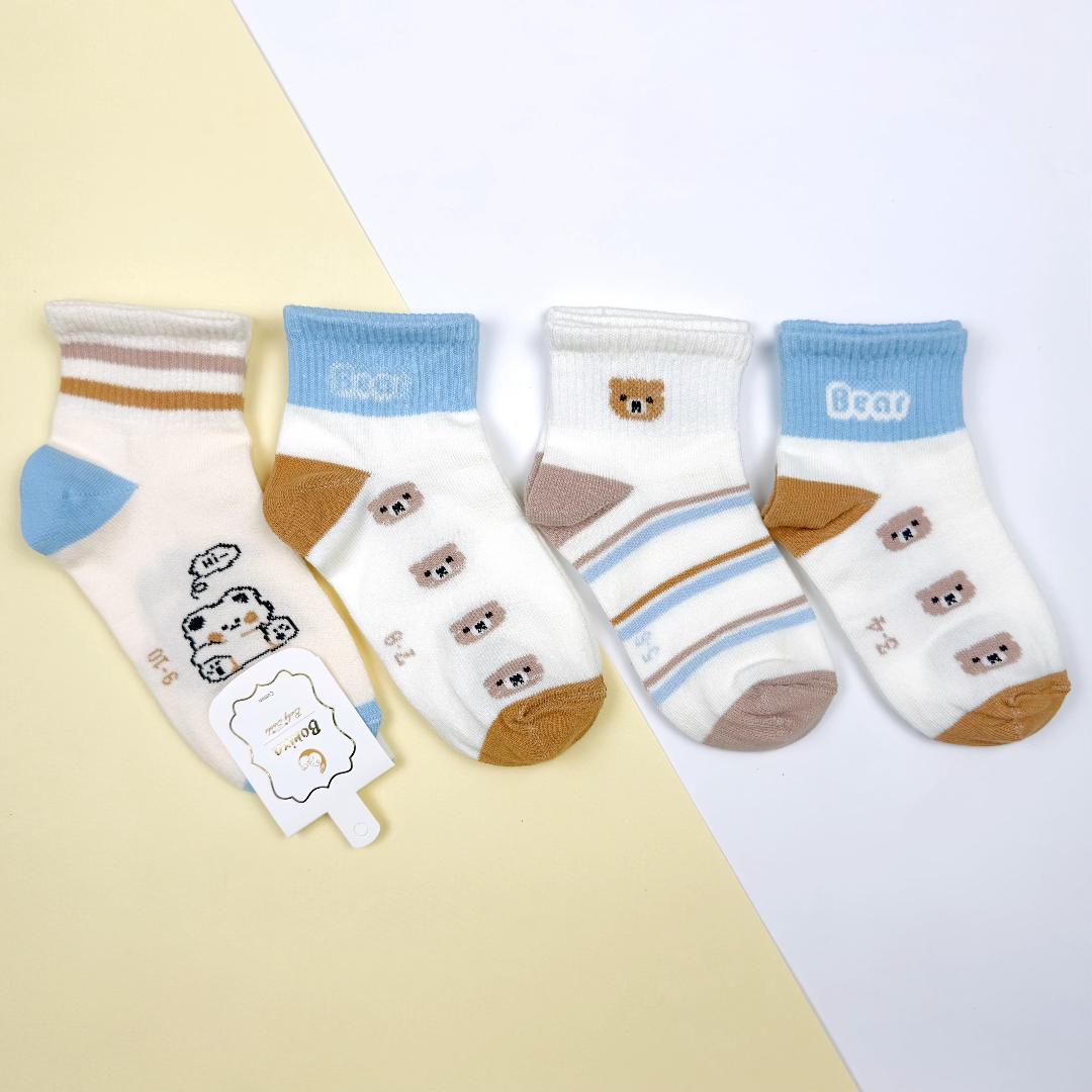 جوراب عمده بچه گانه بونیکسا طرح "بلوبر" نیم ساق 4 سایز ۱۲ جفتی